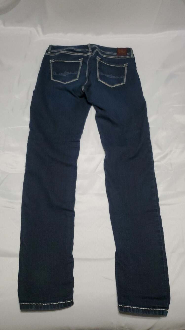 Domaine Dark Wash Low Rise Skinny Jeans with Thick Contrast Stitching - Picture 5 of 6
